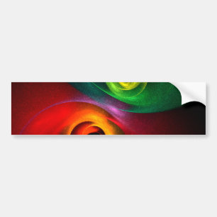 Adesivo Para Carro Padrão Moderno de Abstrato de Arte Yin Yang Verde 