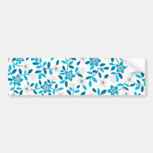 Adesivo Para Carro Padrões de flores brancas, brancas, sem costura, d
