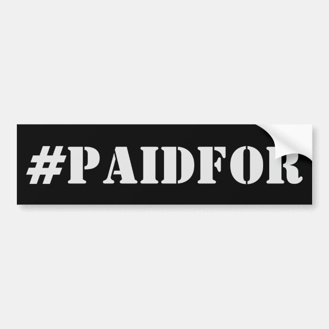 Adesivo Para Carro #PAGO Bumper Sticker - Pago! (Frente)