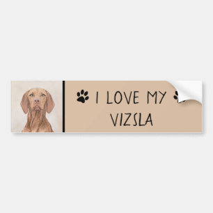 Adesivo Para Carro Painting Vizsla - Arte de Cachorro Original