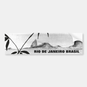Adesivo Para Carro Paisagem carioca em b&w