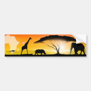 Adesivo Para Carro Paisagem do africano da ilustração