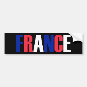 Adesivo Para Carro Palavra FRANÇA em bandeira tricolor colorida do p