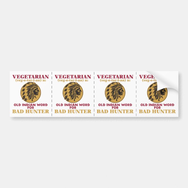 Adesivo Para Carro Palavra indiana velha do vegetariano para o (Frente)