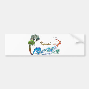 Adesivo Para Carro palmas 3d, ondas & por do sol KAUAI