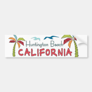 Adesivo Para Carro Palmas de Huntington Beach Califórnia