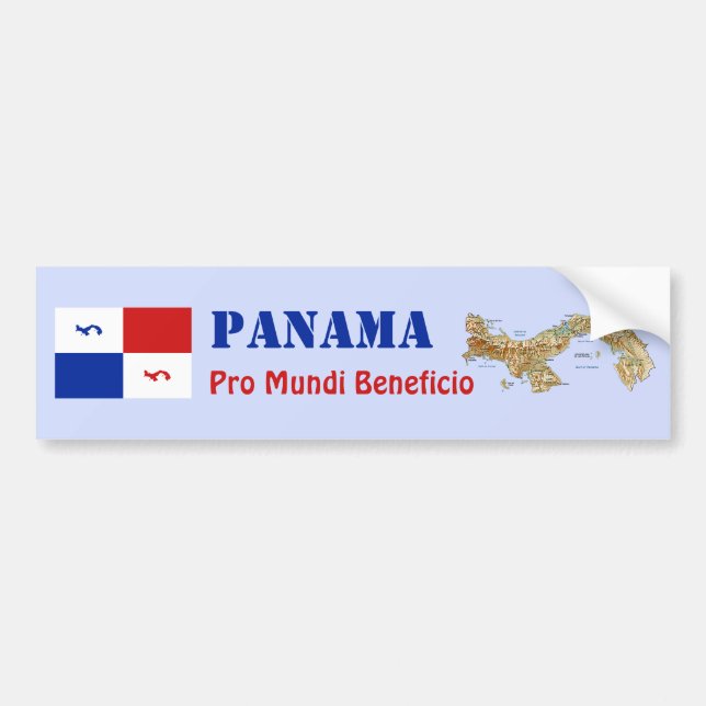 Adesivo Para Carro Panamá Banner + Bumper Sticker (Frente)