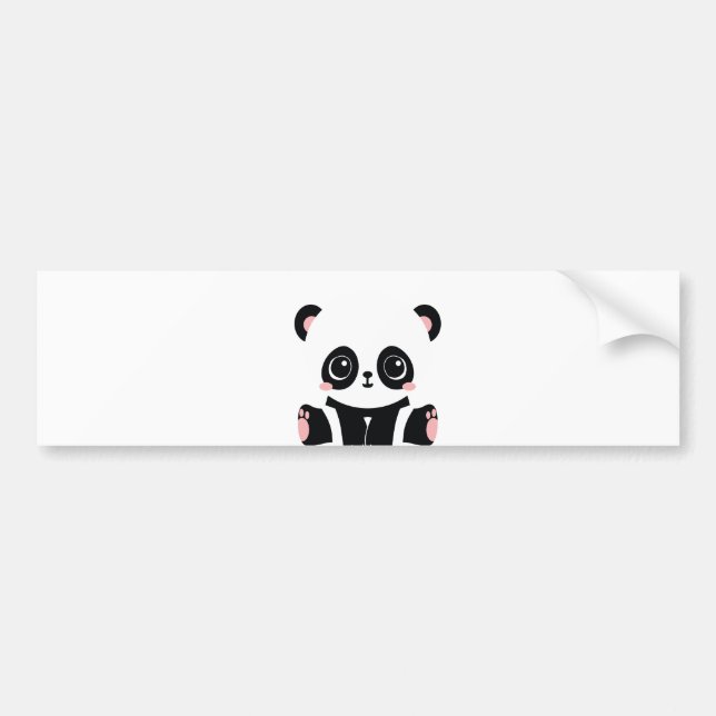 Adesivo Para Carro Panda de desenho animado (Frente)