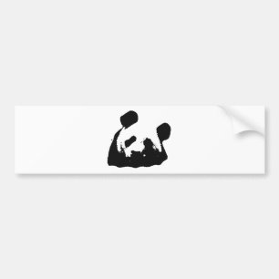 Adesivo Para Carro Panda Pop Art Preto e Branco