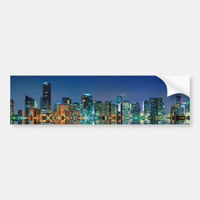 Adesivo Para Carro Panorama da skyline de Miami (Frente)