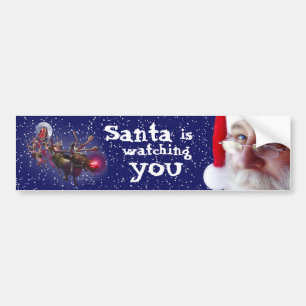 Adesivo Para Carro Papai Noel está olhando-o