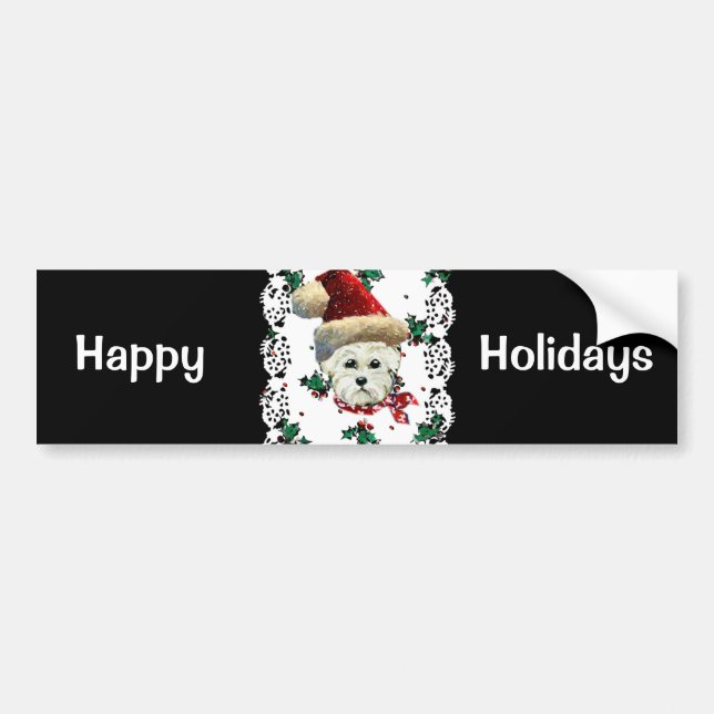 Adesivo Para Carro Papai Noel Westie (Frente)