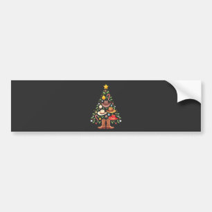 Adesivo Para Carro Papais noeis de Árvores de Natal Ocidental do Cowb
