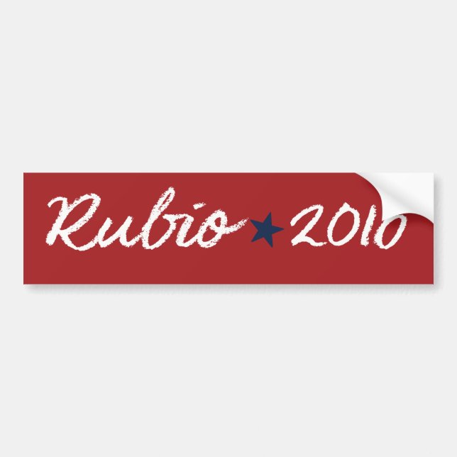 Adesivo Para Carro Pára-choque Cursive da assinatura de Rubio 2016 - (Frente)