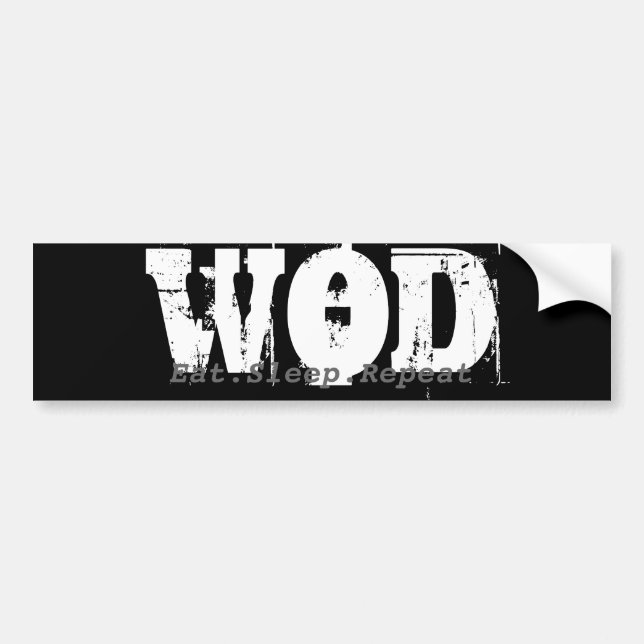 Adesivo Para Carro Pára-choque de WOD.Eat.Sleep.Repeat (Frente)