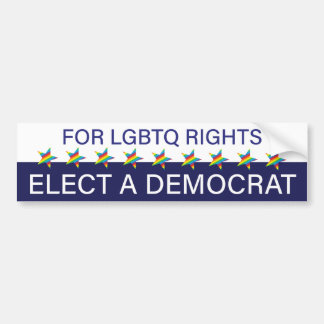 Adesivo Para Carro Para os Direitos LGBTQ; Eleve um Democrata