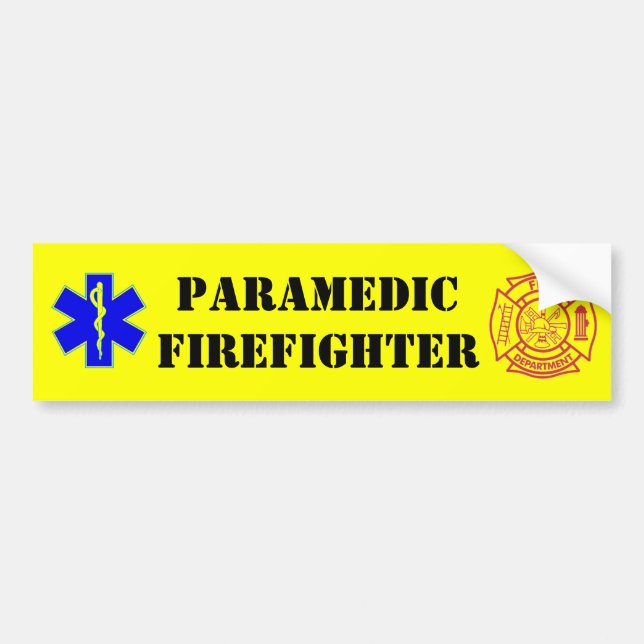 Adesivo Para Carro PARAMEDIC-FIREFIGHTER - autocolante no vidro (Frente)