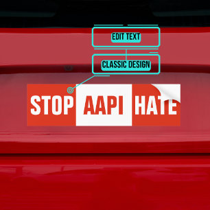 Adesivo Para Carro Parar AAPI Asiático Bumper Sticker