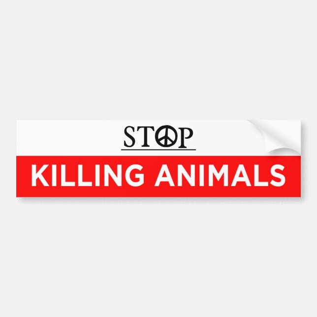 Adesivo Para Carro parar de matar animais (Frente)