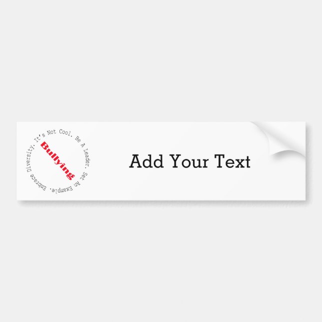 Adesivo Para Carro Parar o Bullying por Shirley Taylor (Frente)