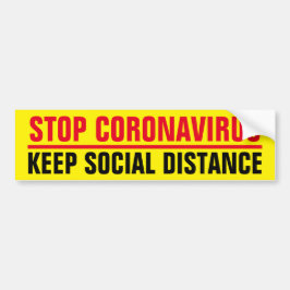 Adesivo Para Carro Parar o distanciamento social do slogan CoronaViru