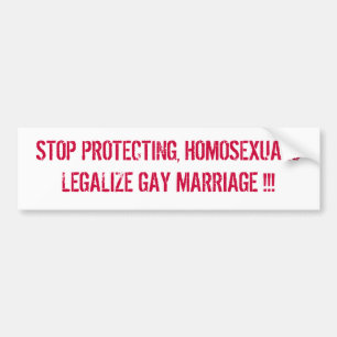 ADESIVO PARA CARRO PARE DE PROTEGER, HOMOSSEXUAIS LEGALIZAM O GAY