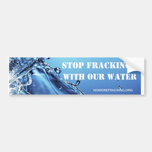 Adesivo Para Carro Pare Fracking com nossa água (Frente)