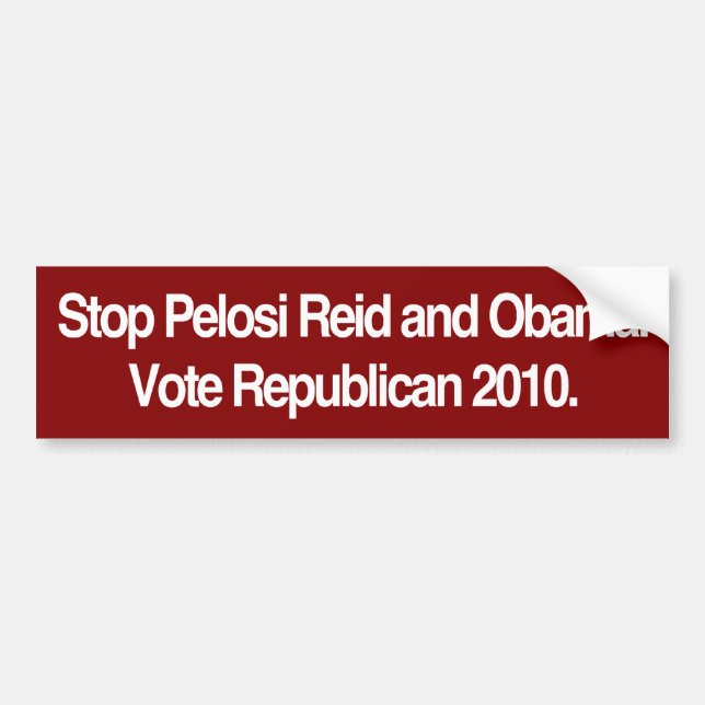 Adesivo Para Carro Pare Pelosi, Reid, e Obama. Vote o republicano (Frente)