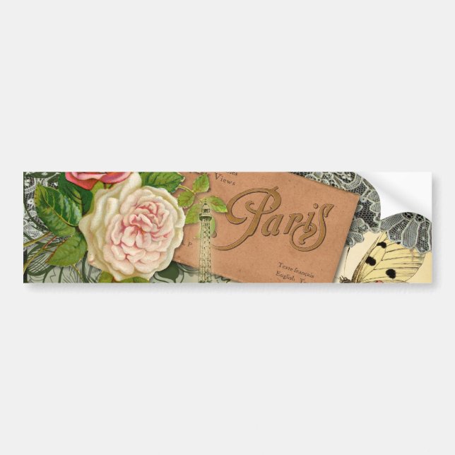 Adesivo Para Carro Paris França Antiga Colagem de Trabalho de arte Ei (Frente)