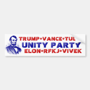 Adesivo Para Carro PARTIDO UNITY Trump Vance Tulsi Elon RFKJ Vivek