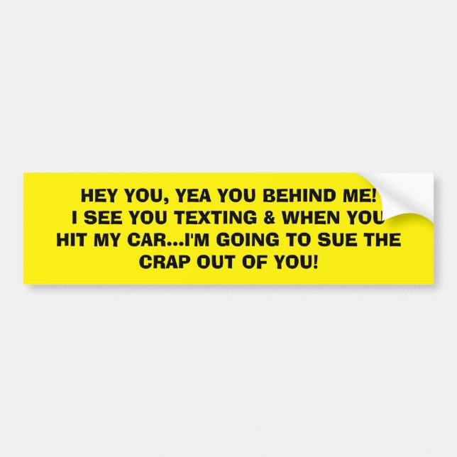 ADESIVO PARA CARRO PARVOS ESTÚPIDOS DOS MOTORISTAS NA ESTRADA TEXTING (Frente)