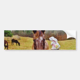 Adesivo Para Carro Páscoa Bunny e Cavalo Marrom