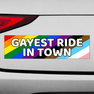 Adesivo Para Carro Passeio Mais Gay da Cidade Faixas de Arco-íris Org