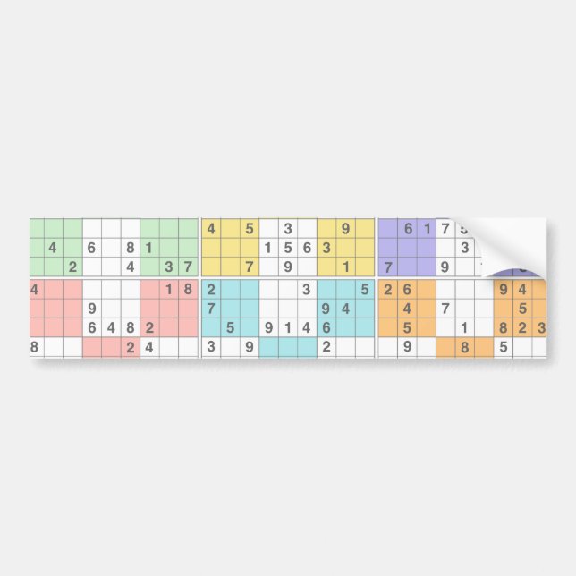 Adesivo Para Carro pastel sudoku (Frente)