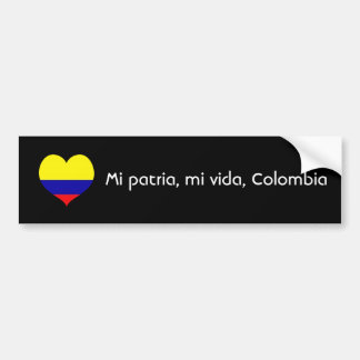 Adesivo Para Carro Patria do MI, vida do MI, Colômbia