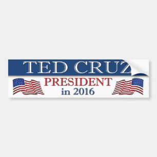Adesivo Para Carro Patriótico do Presidente Ted Cruz 2016