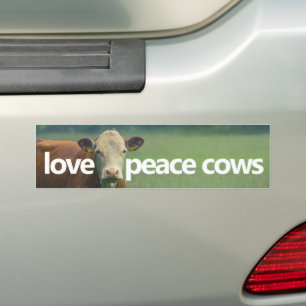 Adesivo Para Carro Pau de Bumper das Vacas de Paz de Amor
