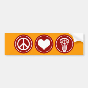 Adesivo Para Carro Pau de Bumper de Lacrosse Peace Love