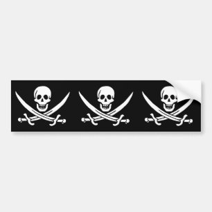 Adesivo Para Carro Pavilha de Sinalizador Pirata com Espadas Cruzadas