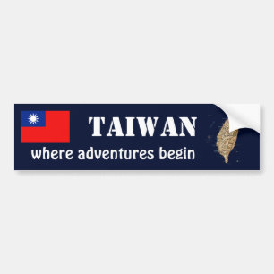 Adesivo Para Carro Pavilhão de Taiwan + Bumper Sticker