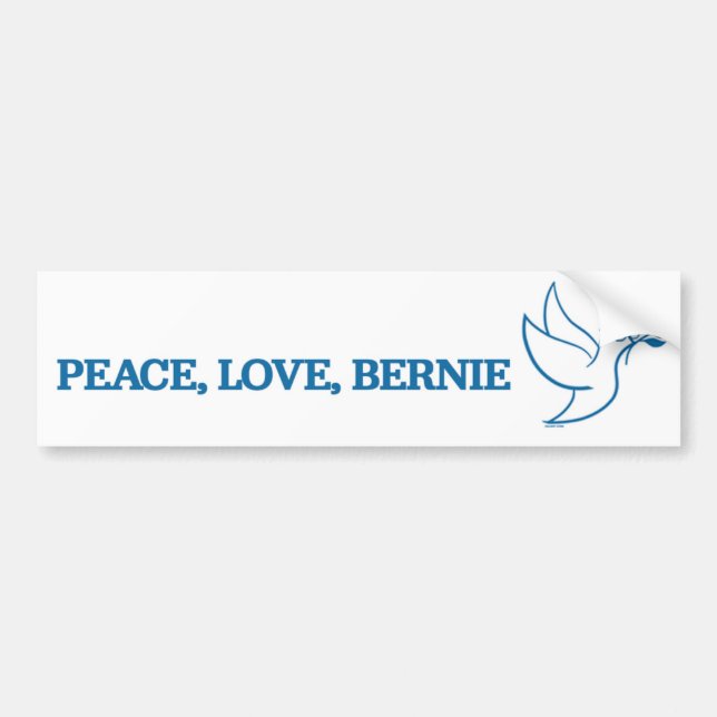 Adesivo Para Carro Paz. Amor. Bernie. (Frente)