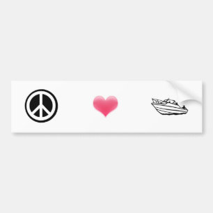 Adesivo Para Carro Paz, amor, e barco