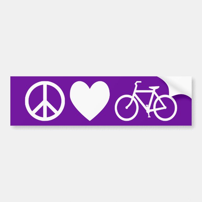 Adesivo Para Carro Paz Amor e Bicicletas (Frente)