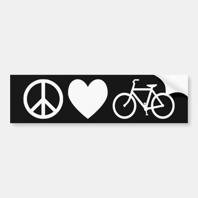 Adesivo Para Carro Paz Amor e Bicicletas (Frente)