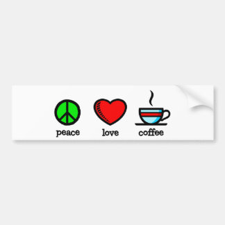 Adesivo Para Carro Paz, amor e café - autocolante no vidro traseiro