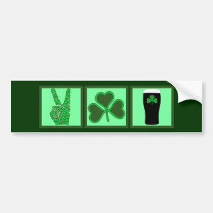 Adesivo Para Carro Paz, amor e cerveja do irlandês