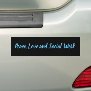 Adesivo Para Carro Paz, Amor e Trabalho Social