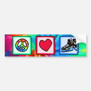 Adesivo Para Carro Paz, amor, hóquei