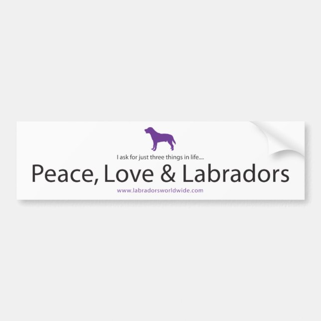 Adesivo Para Carro Paz, amor & Labradors (Frente)
