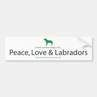 Adesivo Para Carro Paz, amor & Labradors